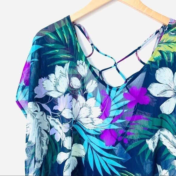 Kona Sol New Swim Aloha Hawaiian Flowy Coverup - Picture 4 of 8